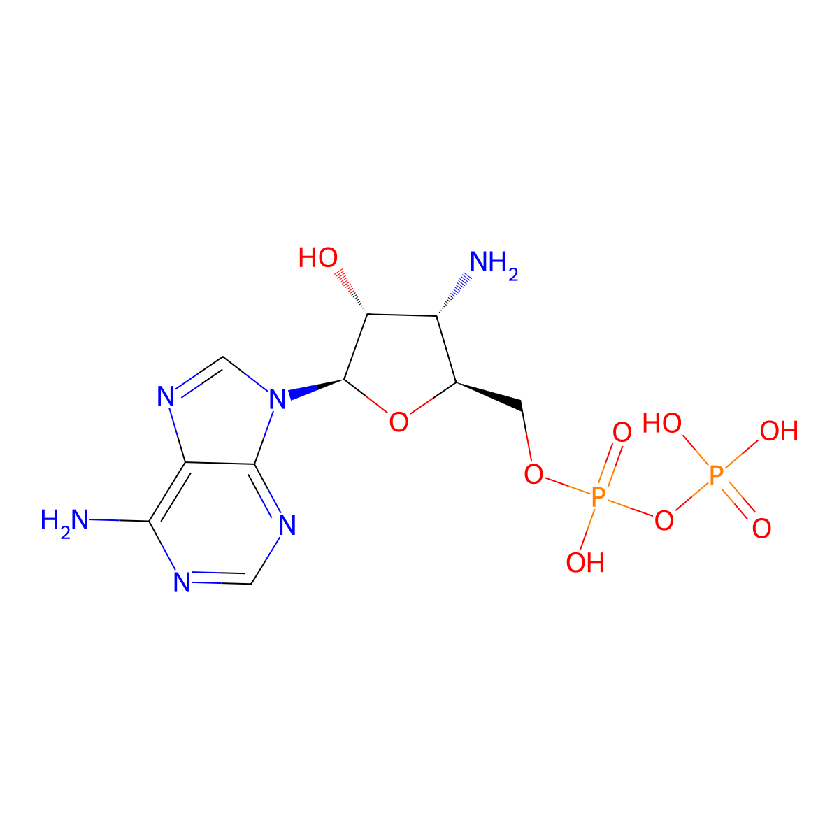 3'-Deoxy 3'-Amino Adenosine-5'-Diphosphate molecular structure, CAS 4360-06-9
