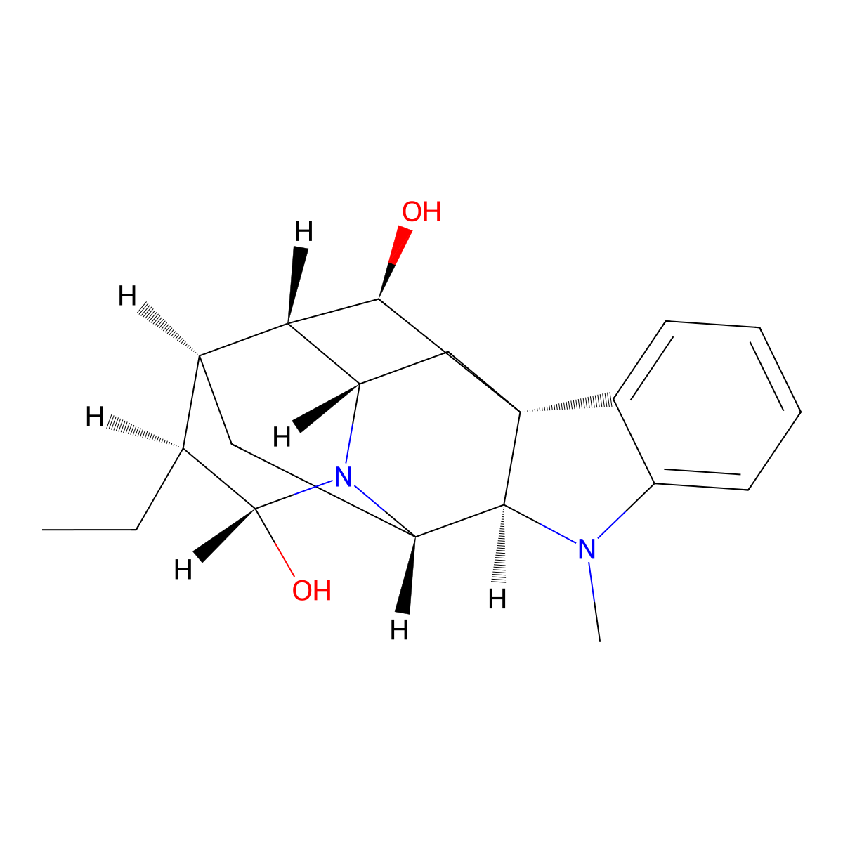 (+)-Ajmaline molecular structure, CAS 4360-12-7