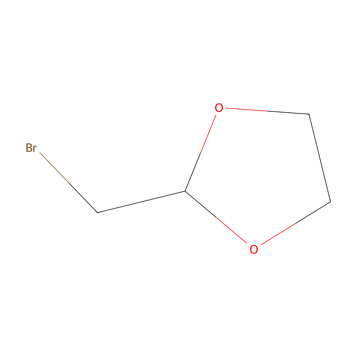 1,3-Dioxolane, 2-(bromomethyl)- molecular structure, CAS 4360-63-8
