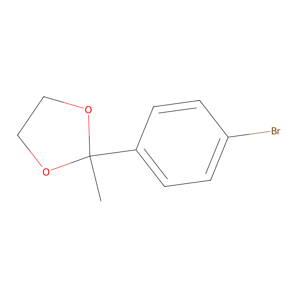 2-(4-Bromophenyl)-2-methyl-1,3-dioxolane molecular structure, CAS 4360-68-3