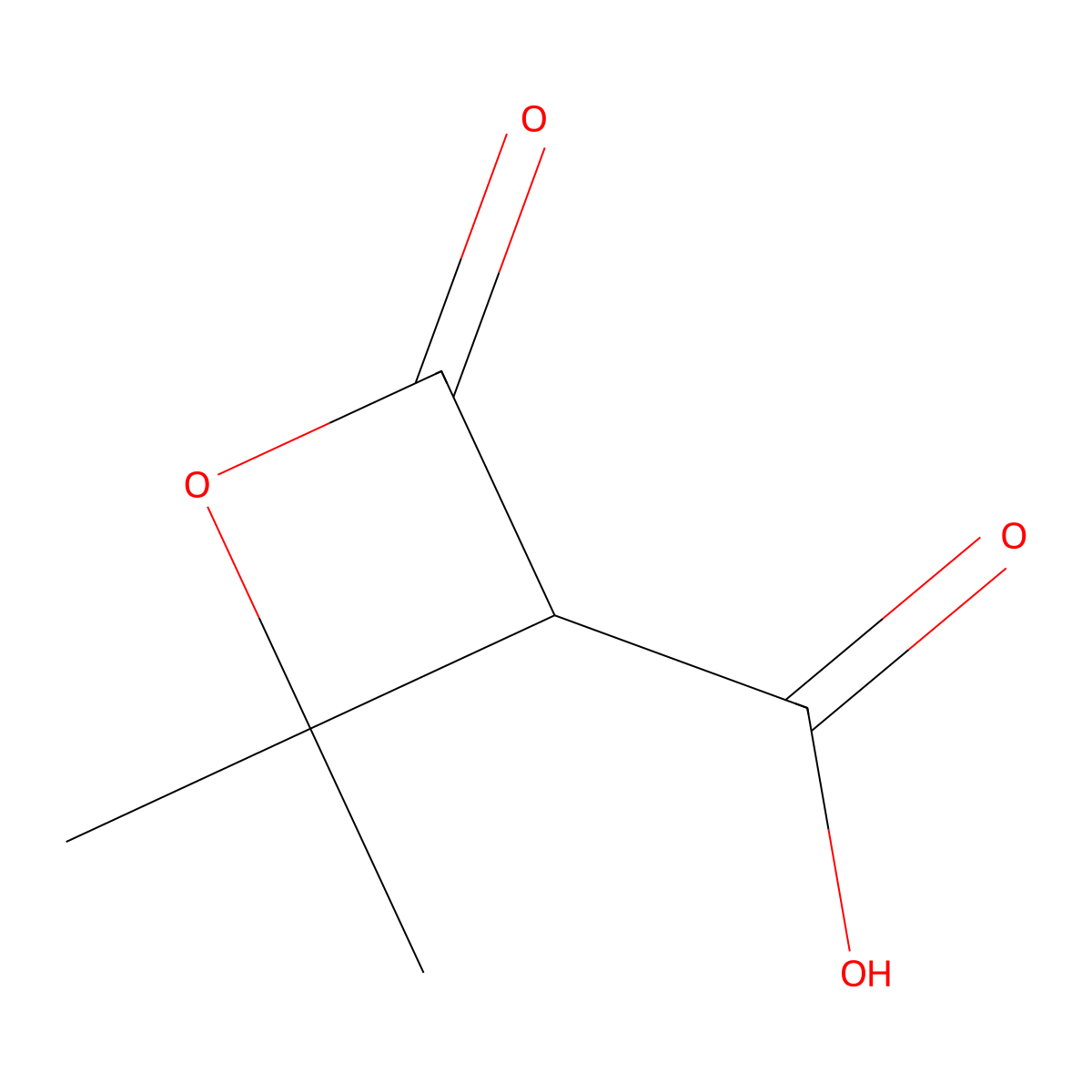 2,2-Dimethyl-4-oxooxetane-3-carboxylic acid molecular structure, CAS 4360-97-8