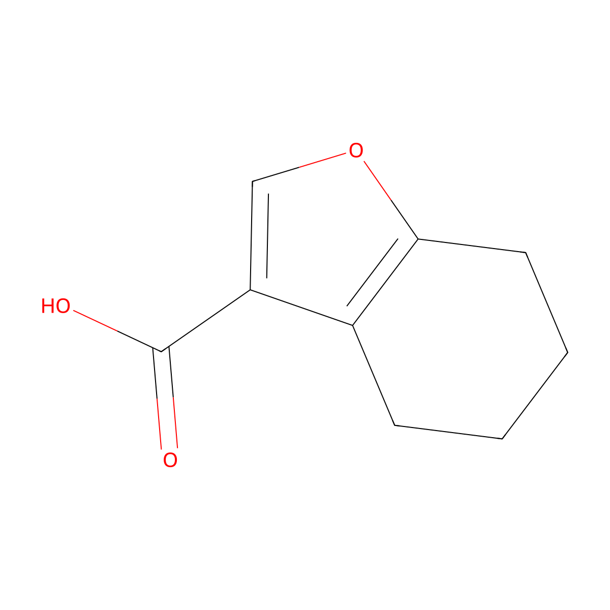 4,5,6,7-Tetrahydro-1-benzofuran-3-carboxylic acid molecular structure, CAS 436085-66-4