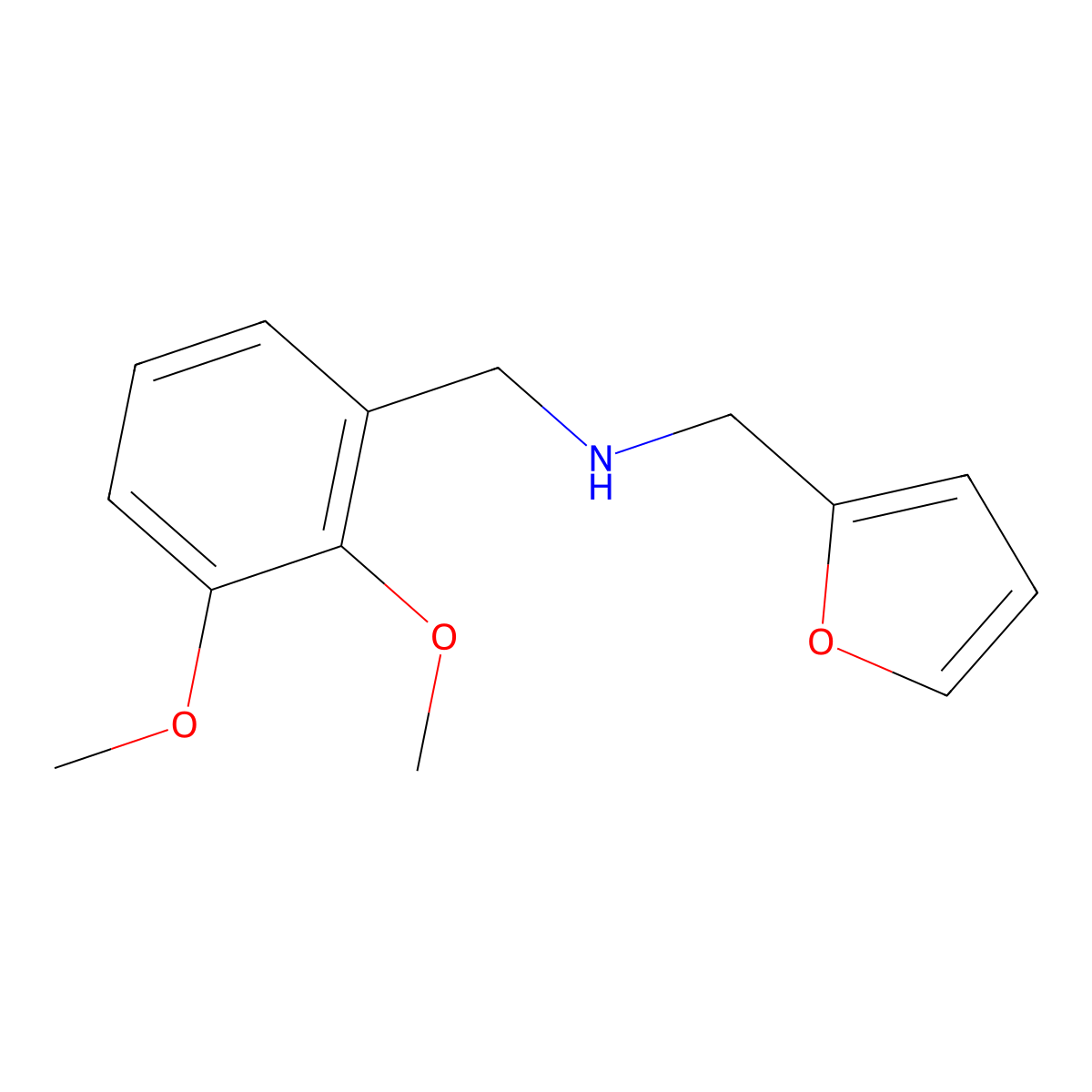 (2,3-Dimethoxy-benzyl)-furan-2-ylmethyl-amine molecular structure, CAS 436086-81-6