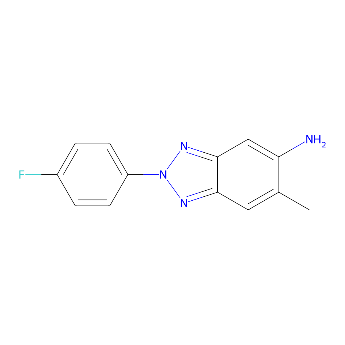2-(4-Fluorophenyl)-6-methyl-2H-benzotriazol-5-amine molecular structure, CAS 436086-84-9