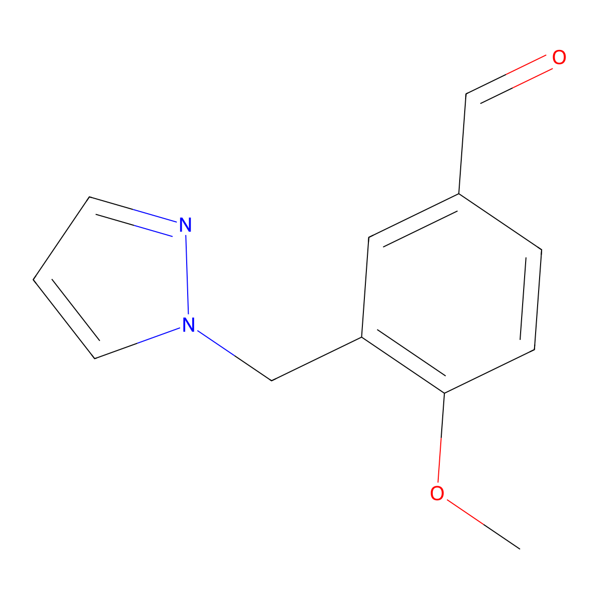 4-methoxy-3-(1H-pyrazol-1-ylmethyl)benzaldehyde molecular structure, CAS 436086-89-4