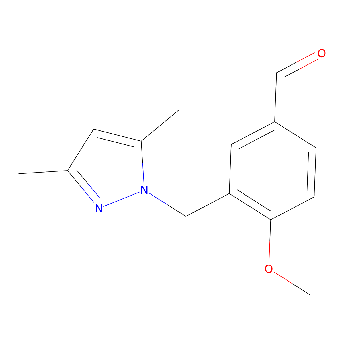 3-[(3,5-Dimethyl-1H-pyrazol-1-yl)methyl]-4-methoxybenzaldehyde molecular structure, CAS 436086-91-8