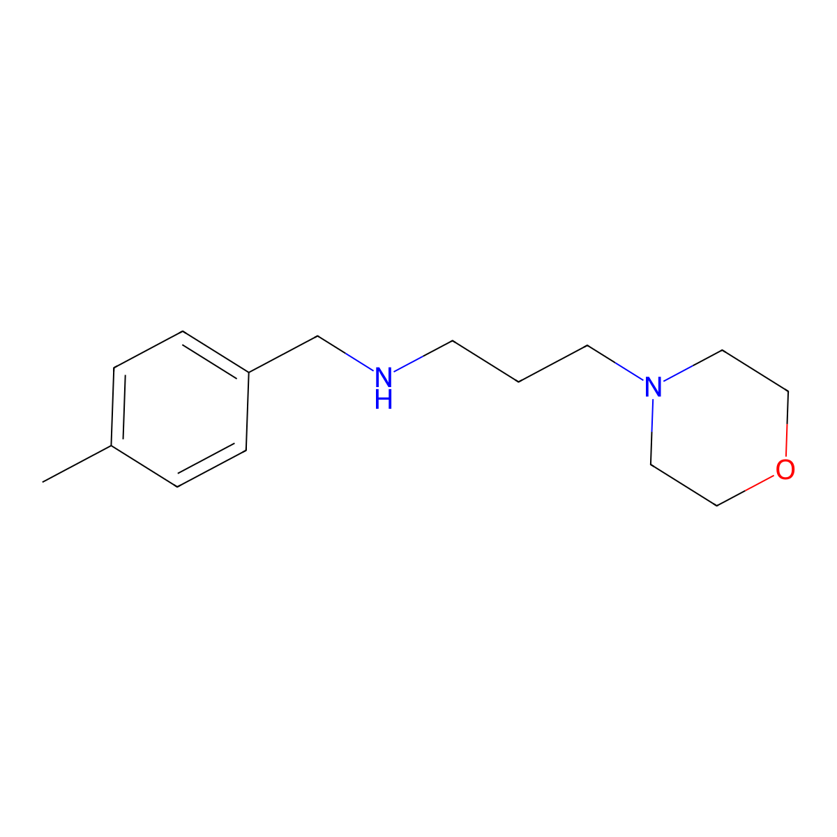 (4-Methyl-benzyl)-(3-morpholin-4-yl-propyl)-amine molecular structure, CAS 436087-01-3