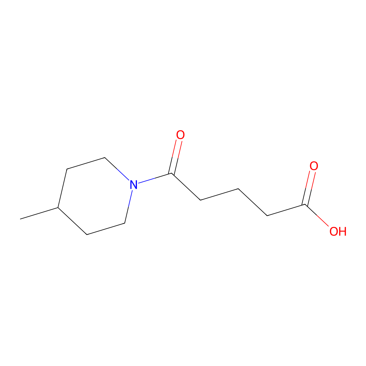 5-(4-Methyl-piperidin-1-yl)-5-oxo-pentanoic acid molecular structure, CAS 436087-10-4