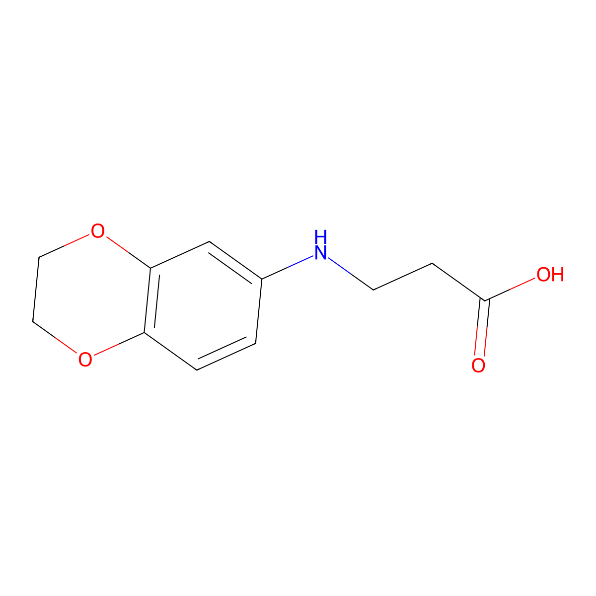 3-(2,3-Dihydro-benzo[1,4]dioxin-6-ylamino)-propionic acid molecular structure, CAS 436087-14-8