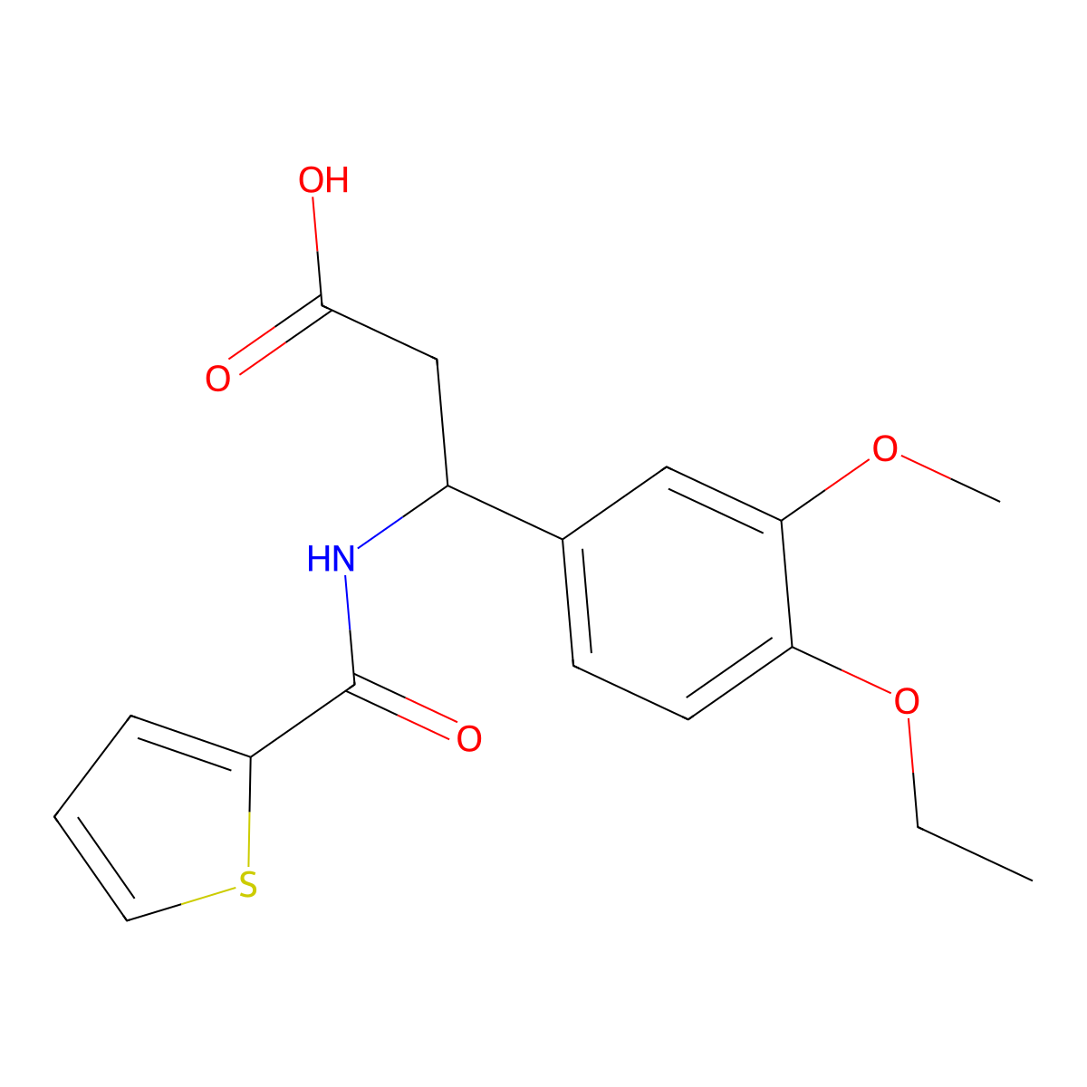 3-(4-Ethoxy-3-methoxy-phenyl)-3-[(thiophene-2-carbonyl)-amino]-propionic acid molecular structure, CAS 436087-15-9
