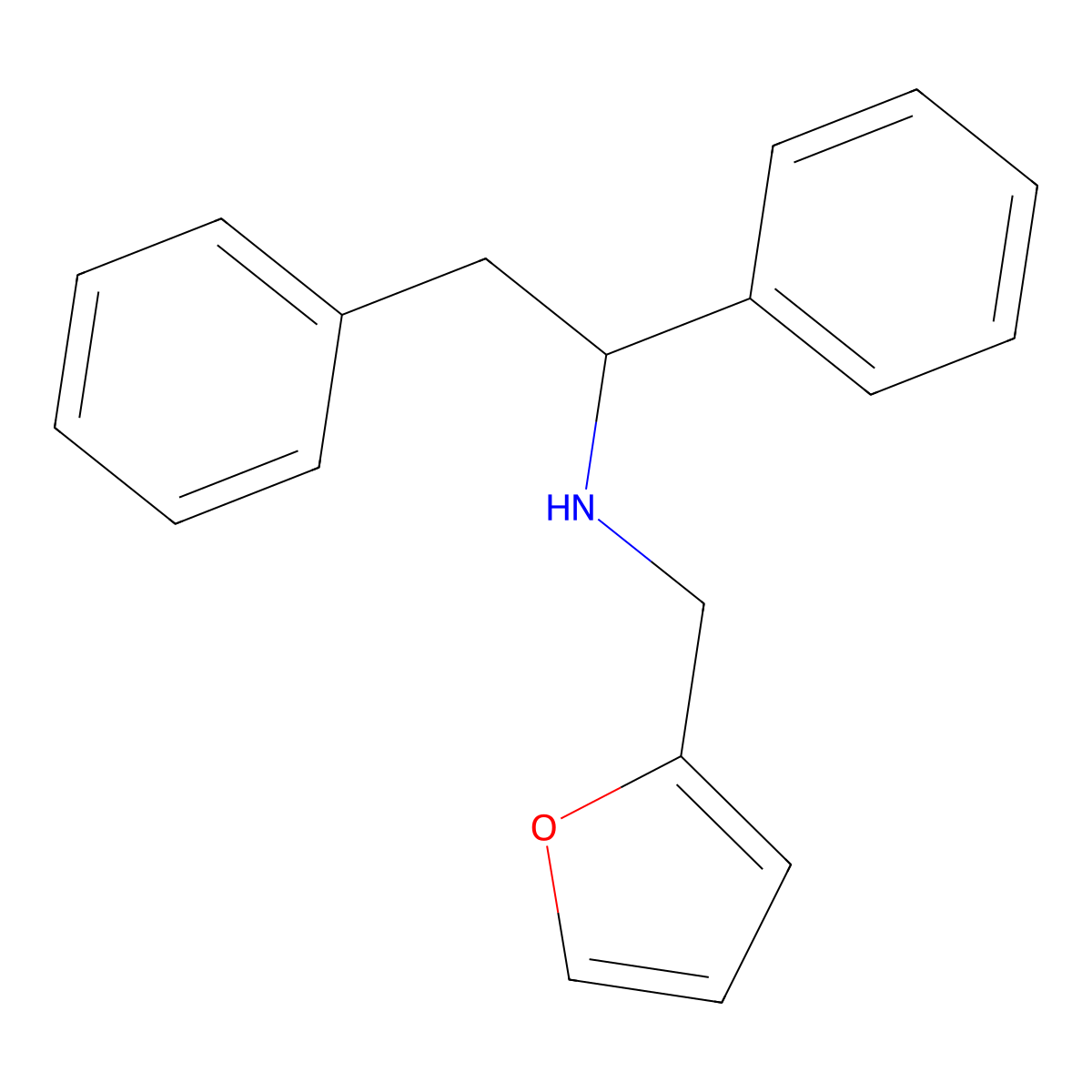 N-(1,2-Diphenylethyl)-2-furanmethanamine molecular structure, CAS 436087-17-1