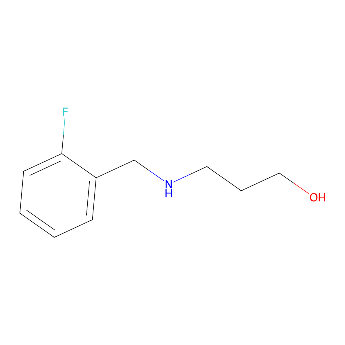 3-(2-Fluoro-benzylamino)-propan-1-ol molecular structure, CAS 436087-21-7