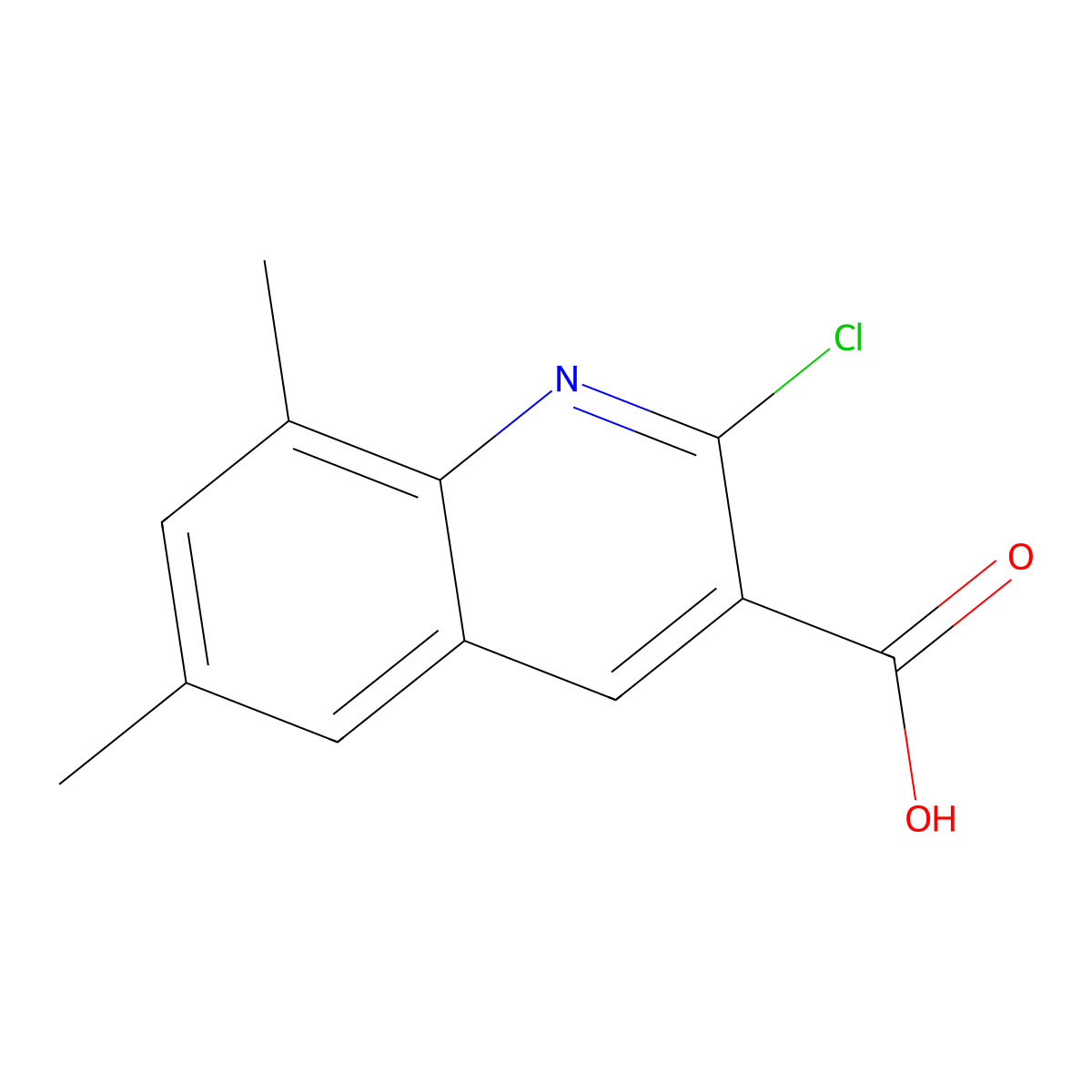 2-Chloro-6,8-dimethylquinoline-3-carboxylic acid molecular structure, CAS 436087-26-2