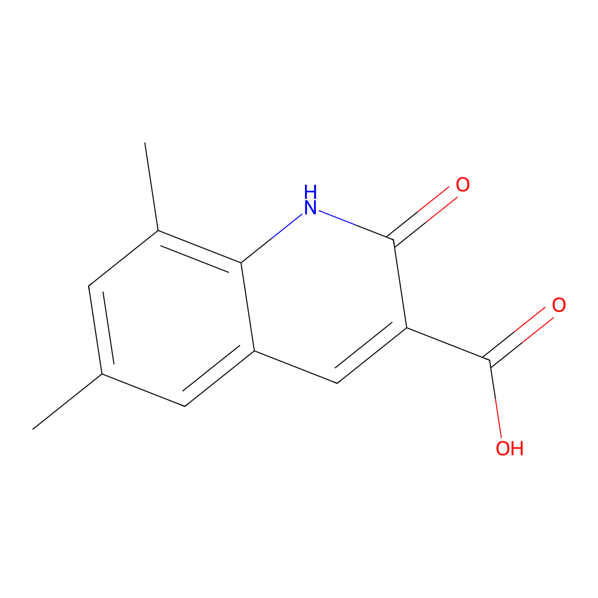 6,8-dimethyl-2-oxo-1H-quinoline-3-carboxylic Acid molecular structure, CAS 436087-33-1