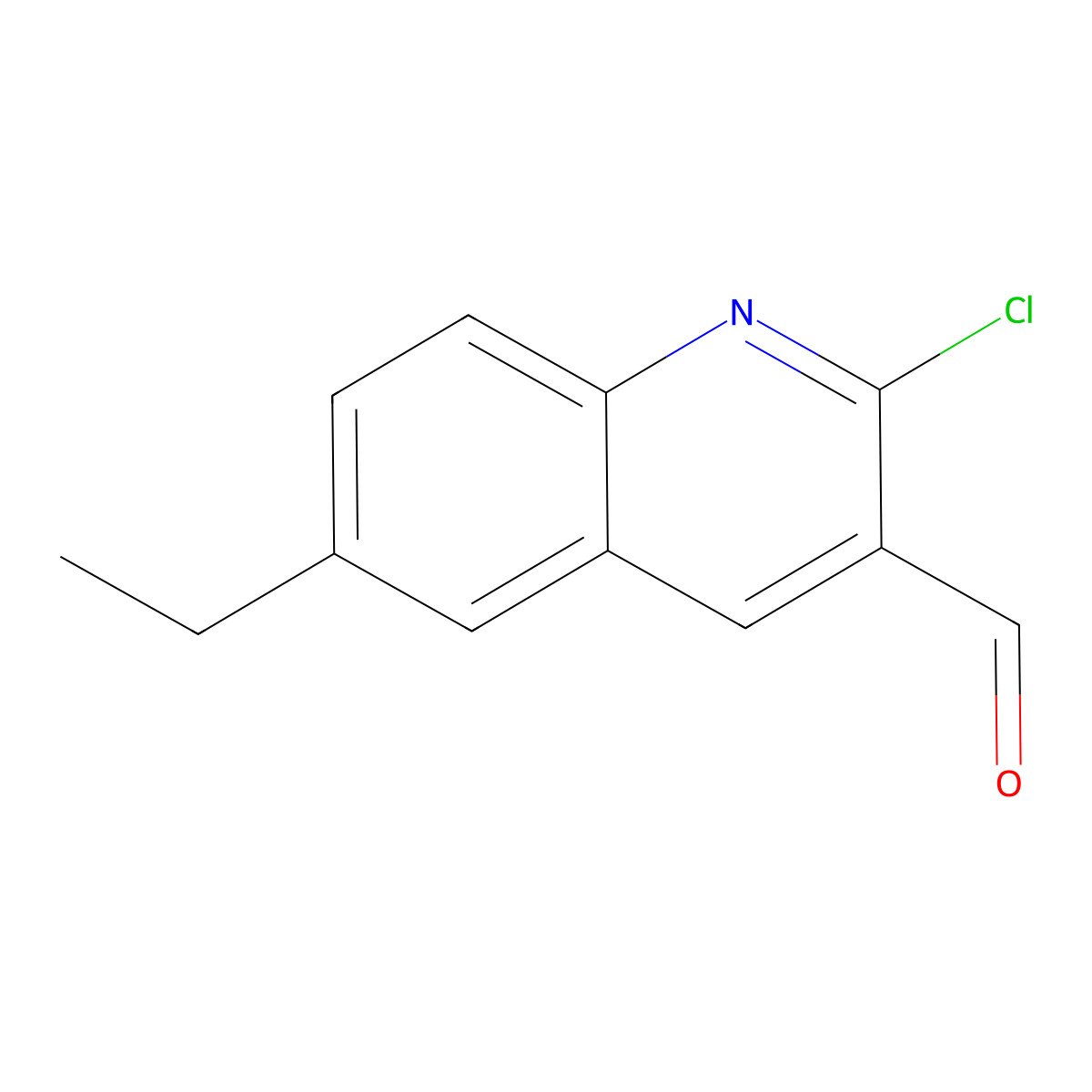 2-Chloro-6-ethylquinoline-3-carbaldehyde molecular structure, CAS 436088-07-2
