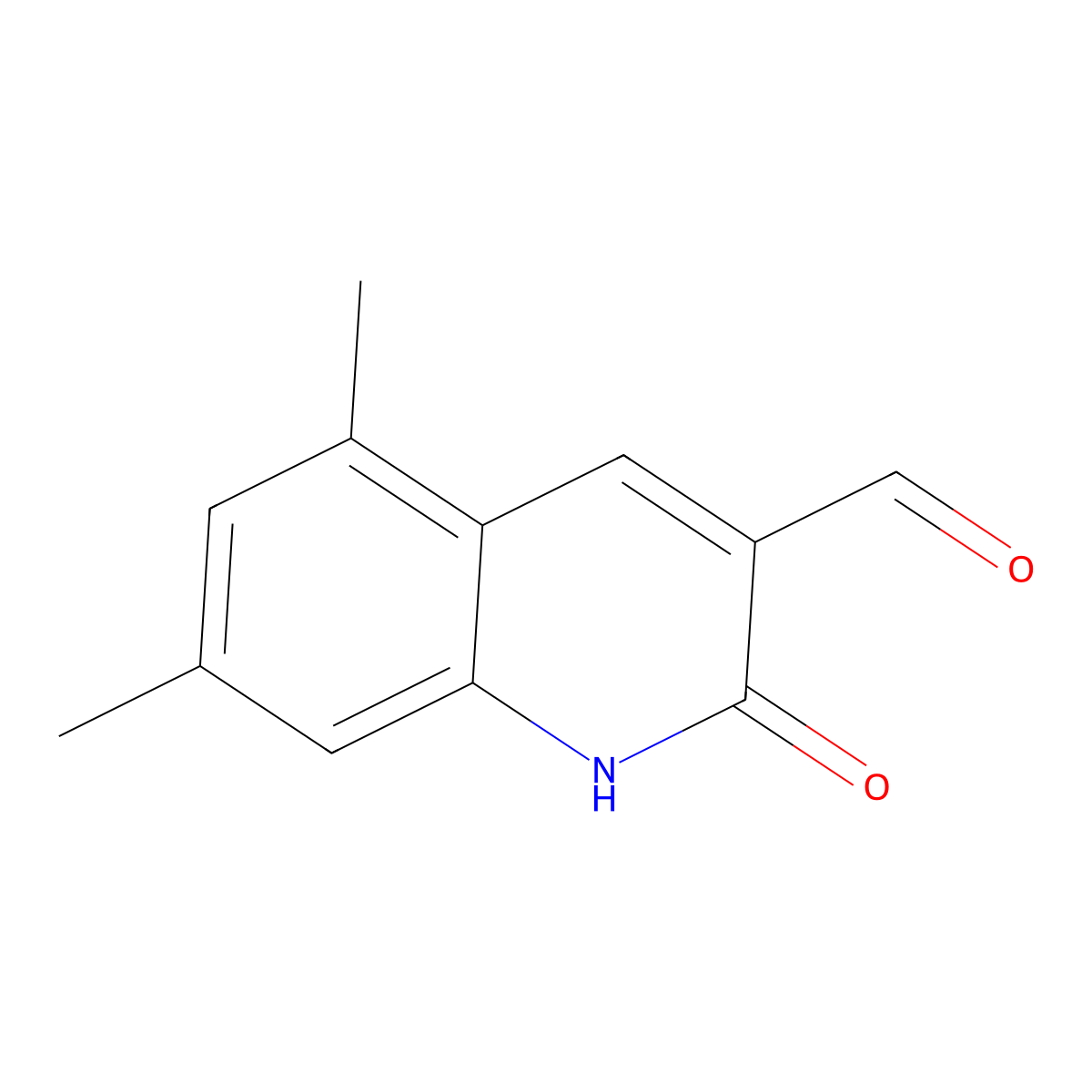 2-Hydroxy-5,7-dimethylquinoline-3-carbaldehyde molecular structure, CAS 436088-09-4