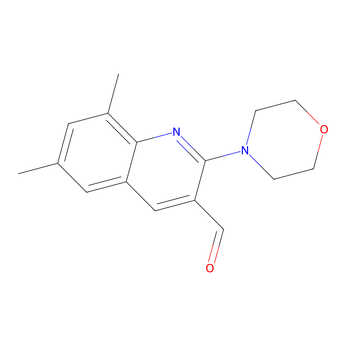 6,8-Dimethyl-2-(morpholin-4-yl)quinoline-3-carbaldehyde molecular structure, CAS 436088-12-9