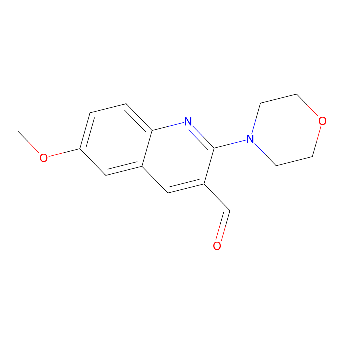 6-Methoxy-2-morpholinoquinoline-3-carbaldehyde molecular structure, CAS 436088-16-3