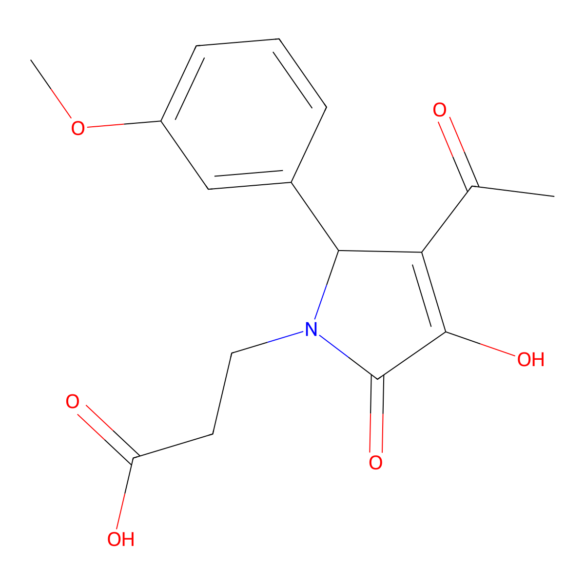 3-(3-Acetyl-4-hydroxy-2-(3-methoxyphenyl)-5-oxo-2,5-dihydro-1H-pyrrol-1-yl)propanoic acid molecular structure, CAS 436088-34-5