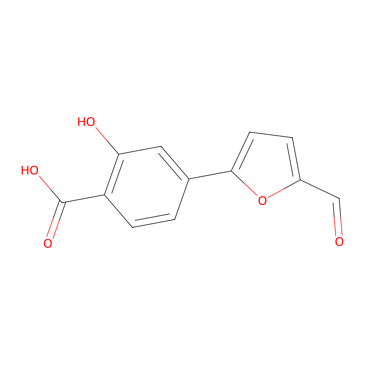 4-(5-Formylfuran-2-yl)-2-hydroxybenzoic acid molecular structure, CAS 436088-45-8