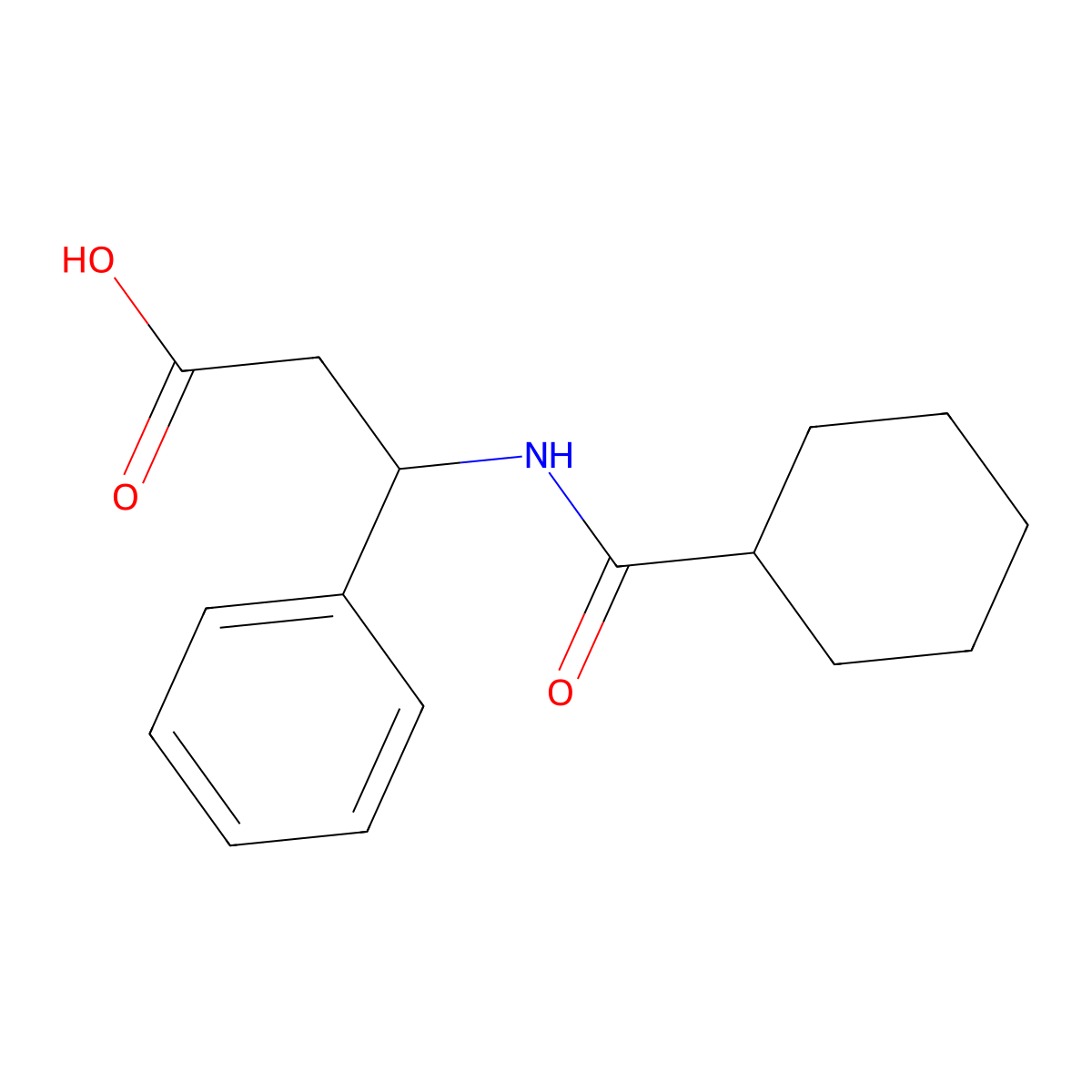 3-(Cyclohexanecarbonyl-amino)-3-phenyl-propionic acid molecular structure, CAS 436088-46-9