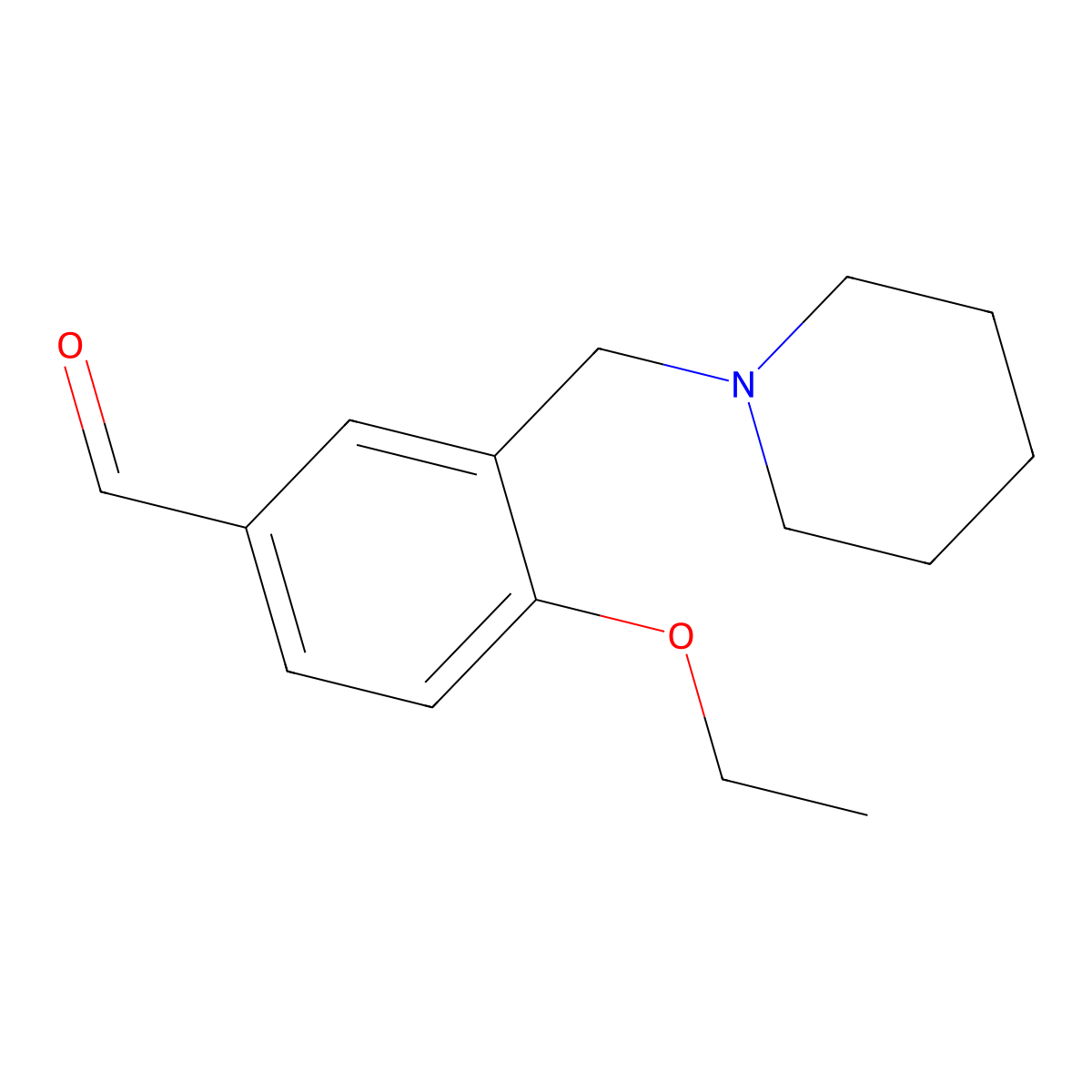 4-Ethoxy-3-(piperidin-1-ylmethyl)benzaldehyde molecular structure, CAS 436088-47-0