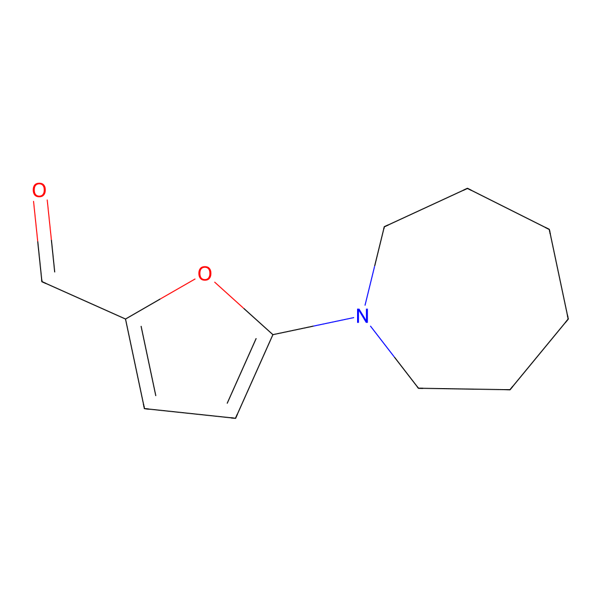 5-Azepan-1-yl-furan-2-carbaldehyde molecular structure, CAS 436088-58-3