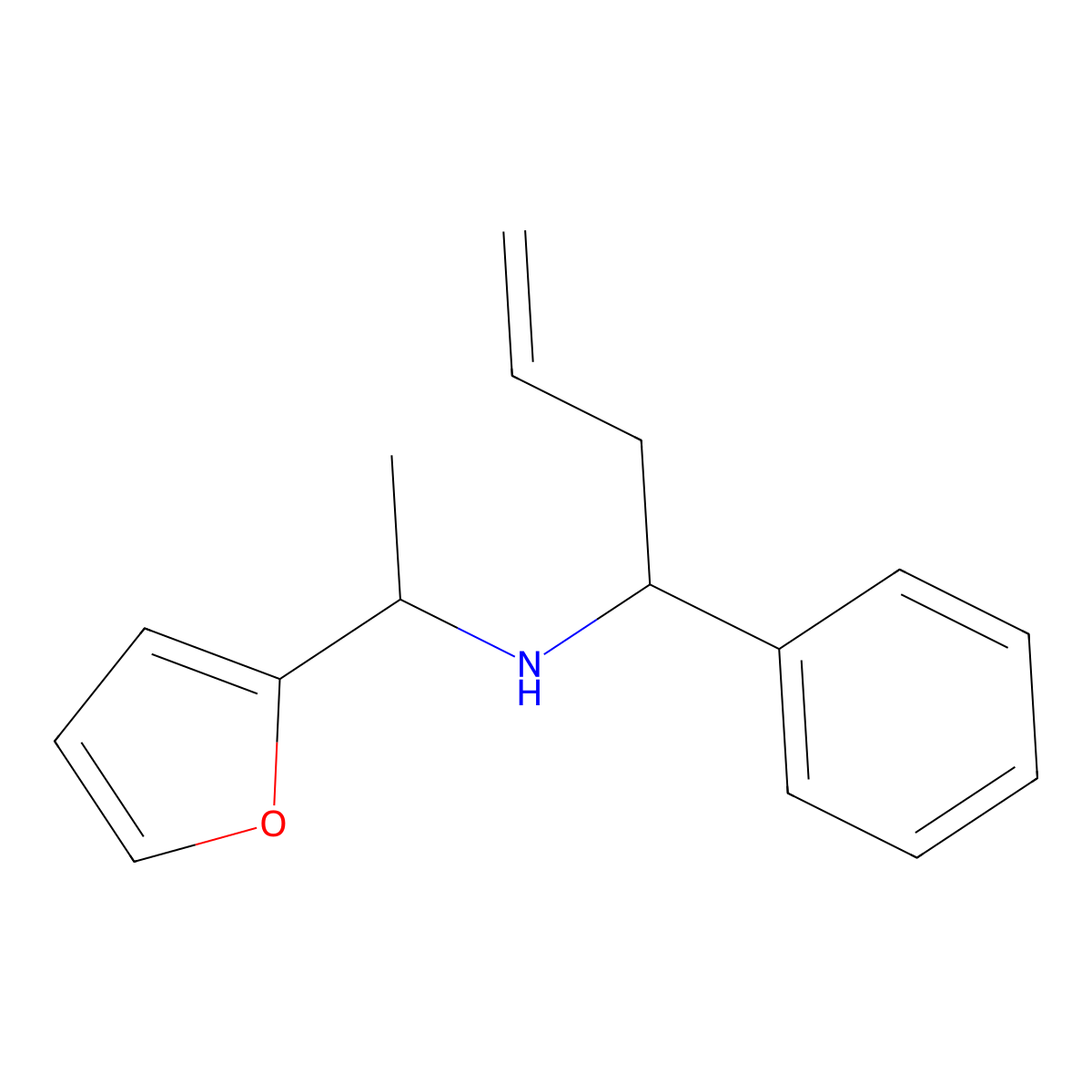 (1-Furan-2-yl-ethyl)-(1-phenyl-but-3-enyl)-amine molecular structure, CAS 436088-63-0