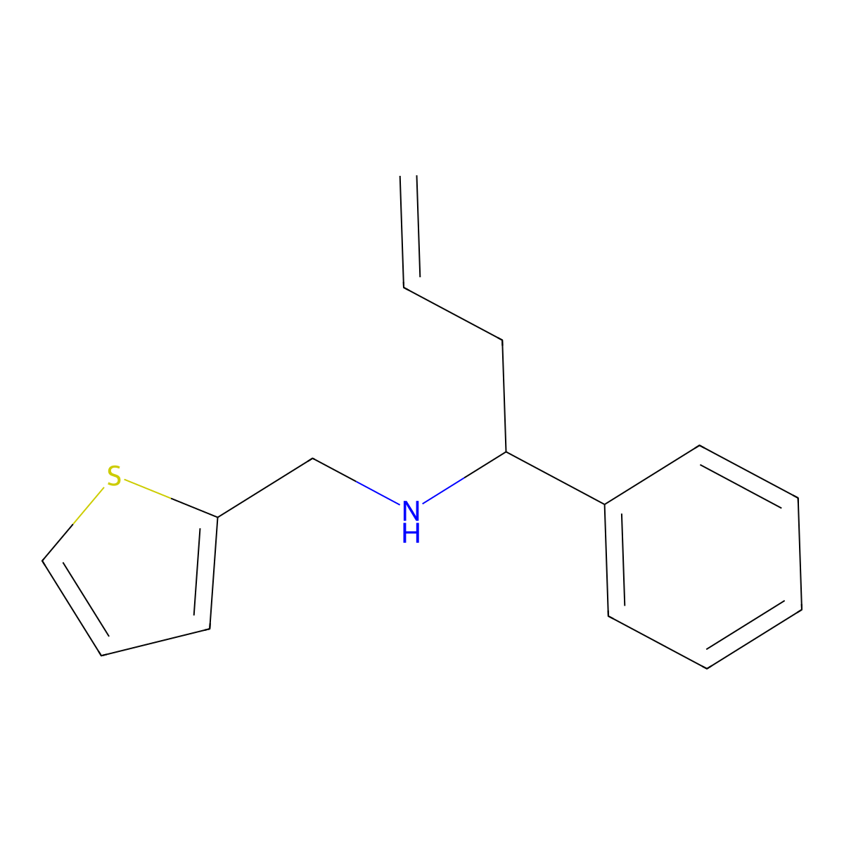 1-phenyl-N-(thiophen-2-ylmethyl)but-3-en-1-amine molecular structure, CAS 436088-65-2