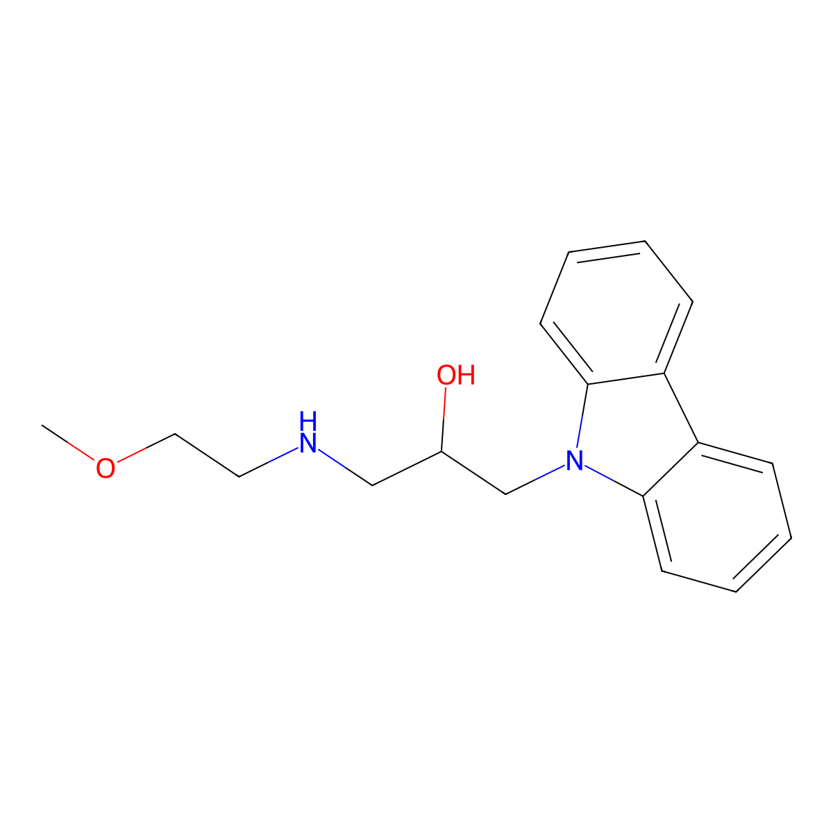 1-Carbazol-9-yl-3-(2-methoxy-ethylamino)-propan-2-ol molecular structure, CAS 436088-68-5