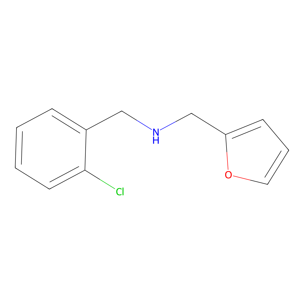(2-Chloro-benzyl)-furan-2-ylmethyl-amine molecular structure, CAS 436088-72-1
