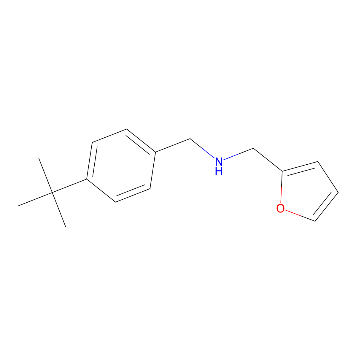 (4-tert-Butyl-benzyl)-furan-2-ylmethyl-amine molecular structure, CAS 436088-73-2