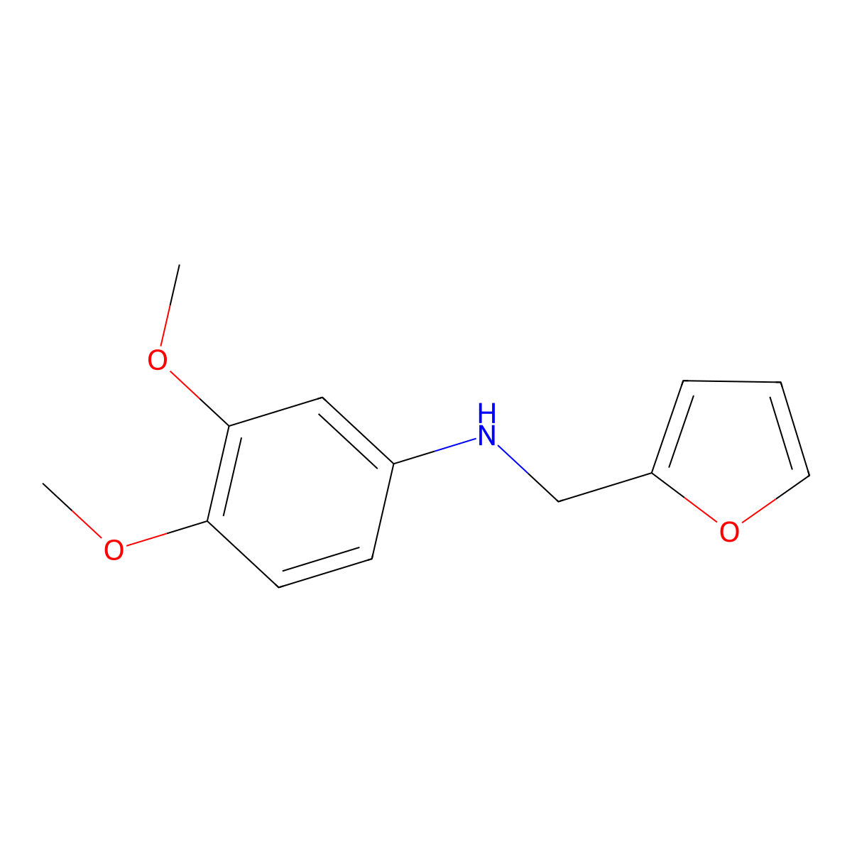 N-(furan-2-ylmethyl)-3,4-dimethoxyaniline molecular structure, CAS 436088-80-1