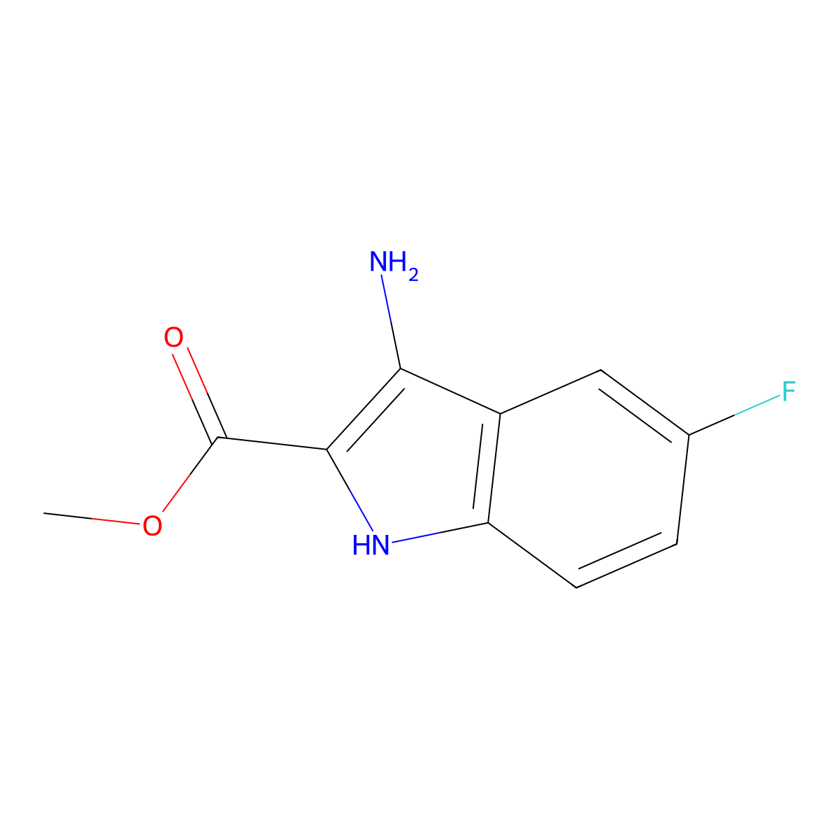 methyl 3-amino-5-fluoro-1H-indole-2-carboxylate molecular structure, CAS 436088-83-4
