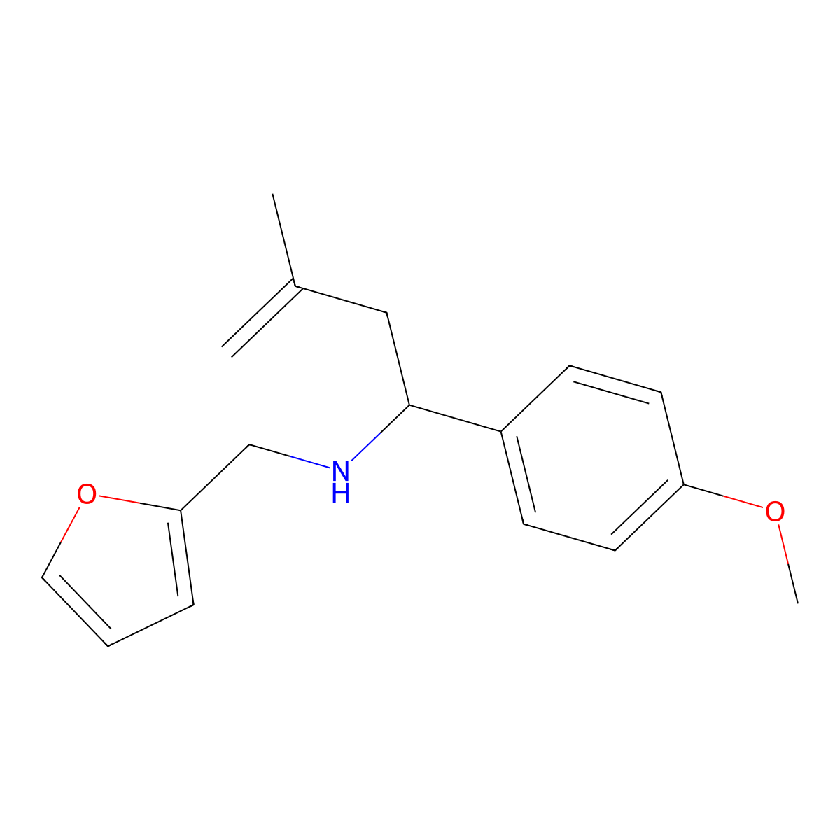 N-[1-(4-Methoxyphenyl)-3-methyl-3-buten-1-yl]-2-furanmethanamine molecular structure, CAS 436088-84-5