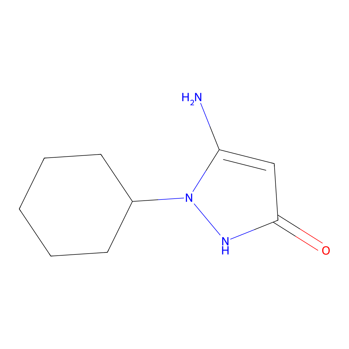 5-Amino-1-cyclohexyl-1H-pyrazol-3-ol molecular structure, CAS 436088-86-7