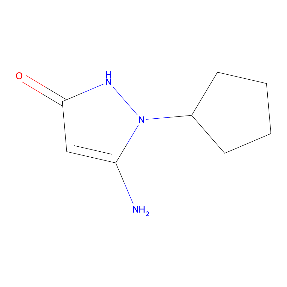 5-Amino-1-cyclopentyl-1H-pyrazol-3-ol molecular structure, CAS 436088-87-8
