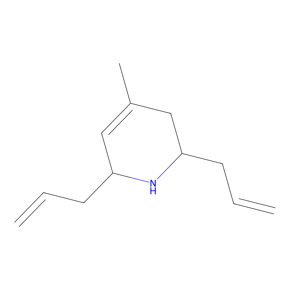 2,6-Diallyl-4-methyl-1,2,3,6-tetrahydropyridine molecular structure, CAS 436088-93-6