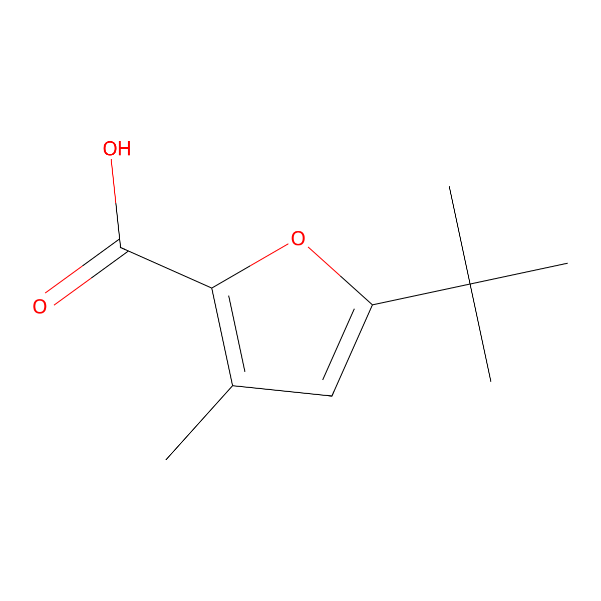 5-tert-Butyl-3-methyl-furan-2-carboxylic acid molecular structure, CAS 436088-94-7