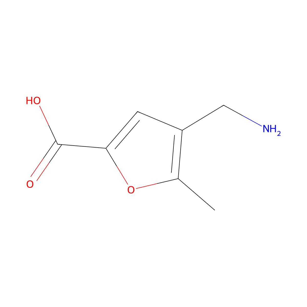 4-(Aminomethyl)-5-methylfuran-2-carboxylic acid molecular structure, CAS 436088-95-8