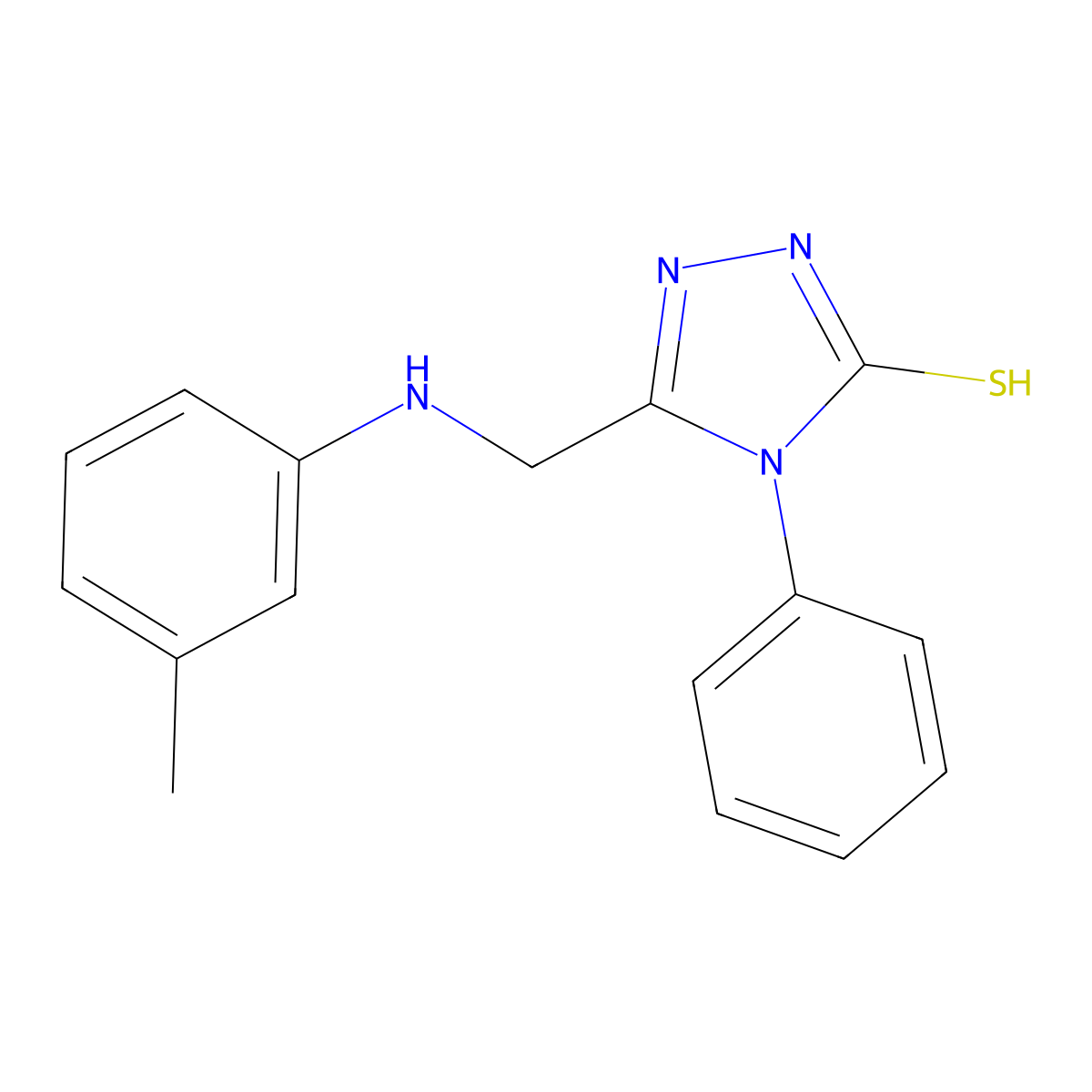 4-Phenyl-5-(3-toluidinomethyl)-2,4-dihydro-3H-1,2,4-triazole-3-thione molecular structure, CAS 436088-98-1