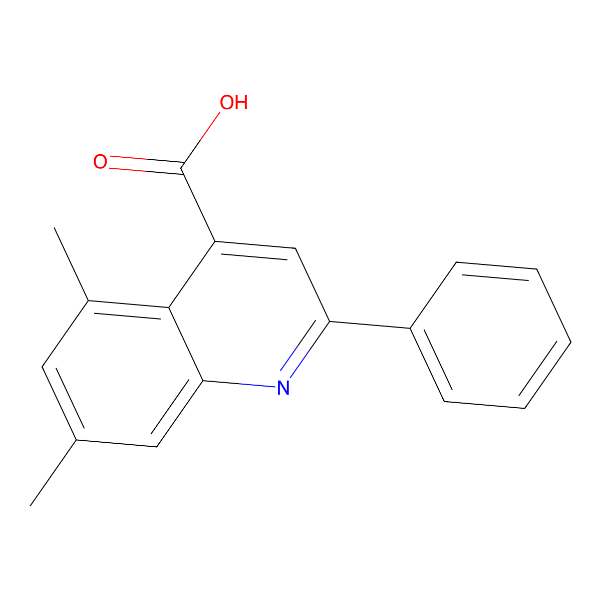 5,7-Dimethyl-2-phenylquinoline-4-carboxylic acid molecular structure, CAS 436089-00-8