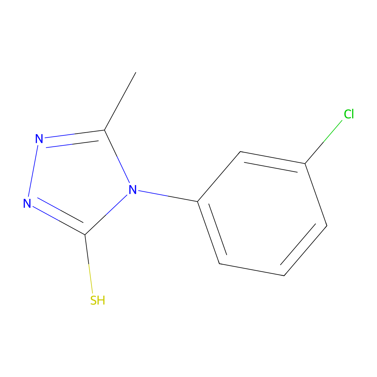 4-(3-chlorophenyl)-3-methyl-1H-1,2,4-triazole-5-thione molecular structure, CAS 436089-07-5
