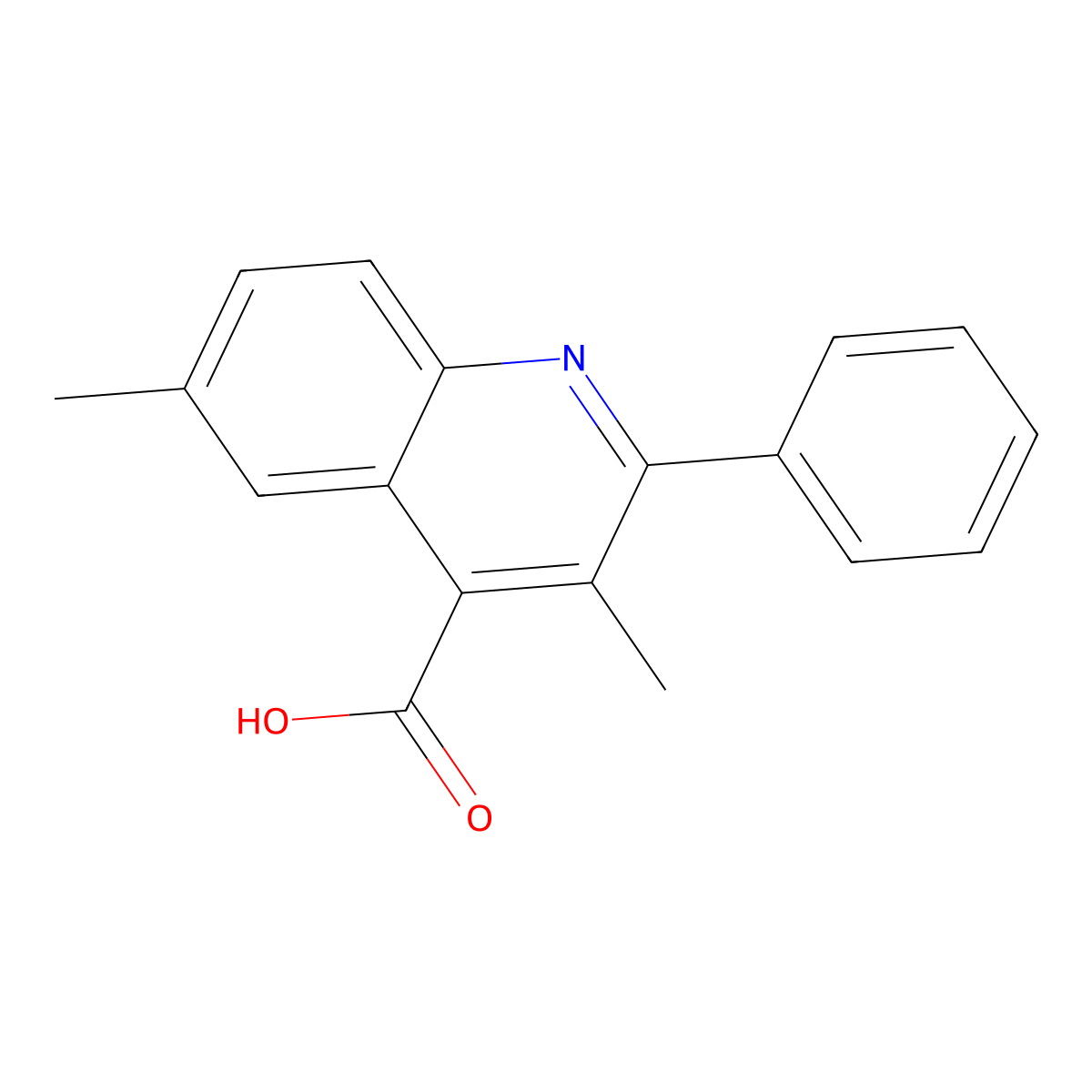 3,6-Dimethyl-2-phenylquinoline-4-carboxylic acid molecular structure, CAS 436089-38-2