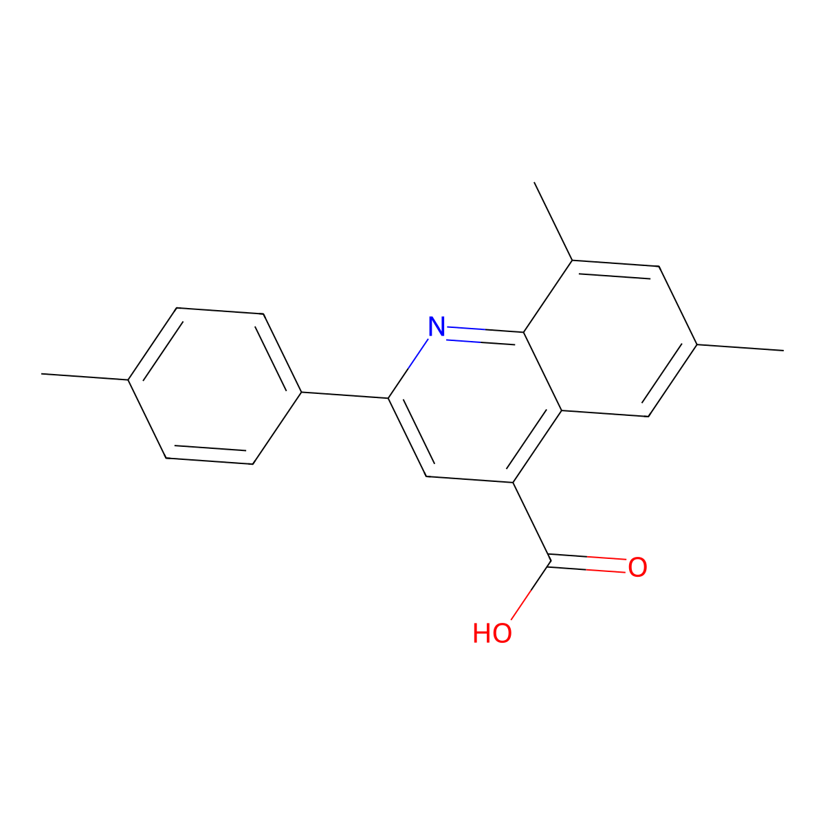 6,8-Dimethyl-2-(4-methylphenyl)quinoline-4-carboxylic acid molecular structure, CAS 436089-41-7