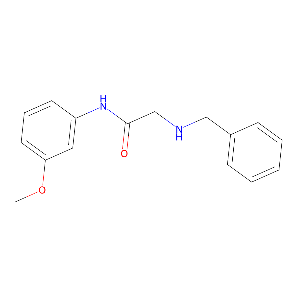 2-Benzylamino-N-(3-methoxy-phenyl)-acetamide molecular structure, CAS 436089-50-8