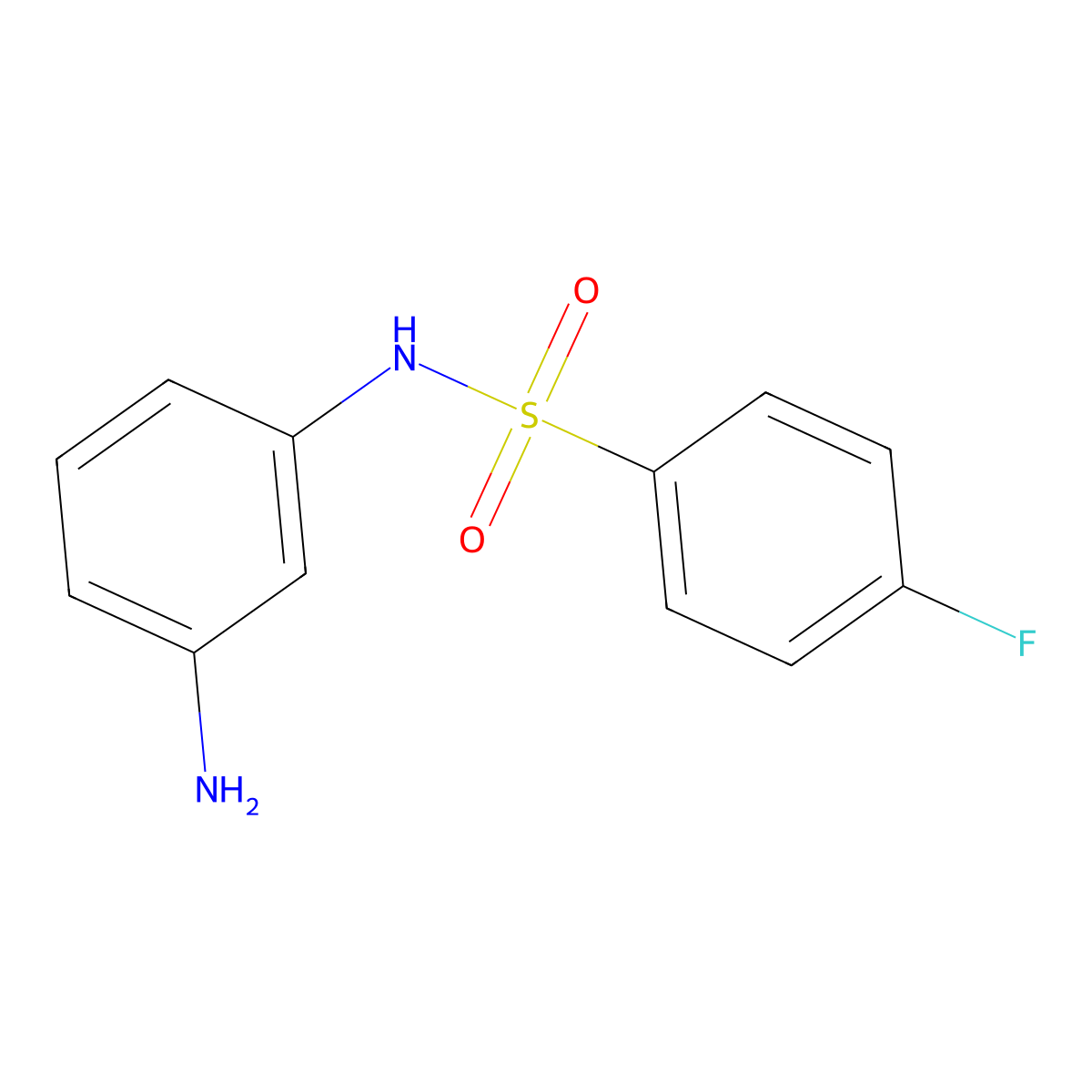 N-(3-aminophenyl)-4-fluorobenzenesulfonamide molecular structure, CAS 436089-66-6