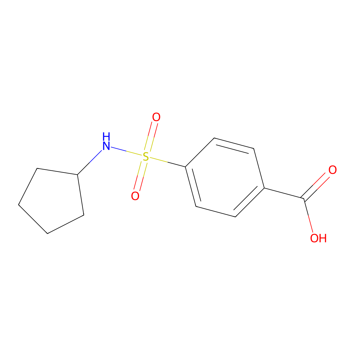 4-[(Cyclopentylamino)sulfonyl]benzoic acid molecular structure, CAS 436089-84-8