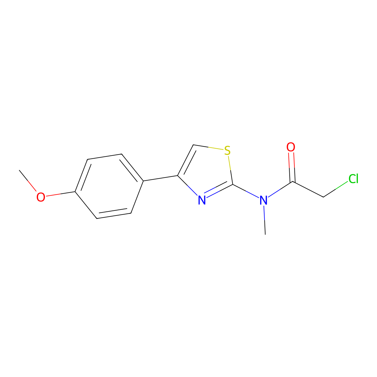 2-Chloro-N-[4-(4-methoxyphenyl)-2-thiazolyl]-N-methylacetamide molecular structure, CAS 436090-05-0