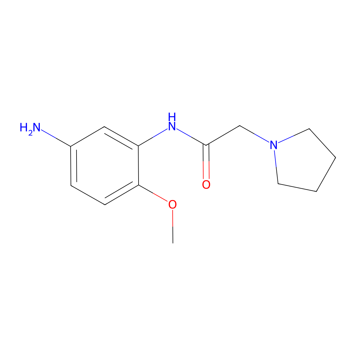 N-(5-Amino-2-methoxy-phenyl)-2-pyrrolidin-1-yl-acetamide molecular structure, CAS 436090-49-2